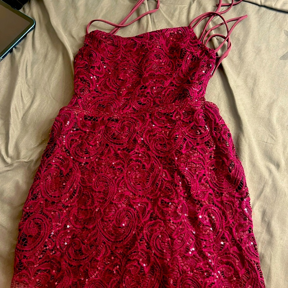 Lucy in the sky wine dress